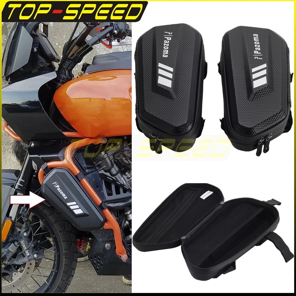 Motorcycle Side Tool Bag For Harley Pan America 1250 RA1250 RA1250S 2021-24 Engine Guard Crash Bar Bumper Hanging Tool Box Case