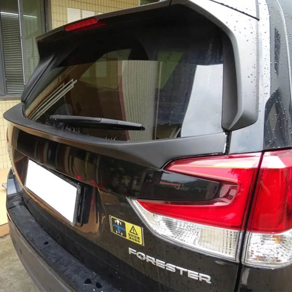 For Subaru Forester 2019-2023 Rear Luggage Lid Spoiler Middle Tail ABS FRP Carbon Fiber Automotive Accessories Black Carbon Colo