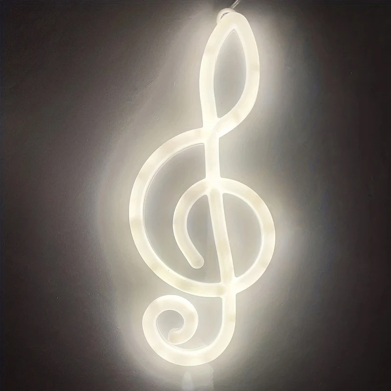 Neon Sign, Music Note Shape Neon LED Decorative Night Light Wall Bedside Decor Battery/USB Children Birthday Gift