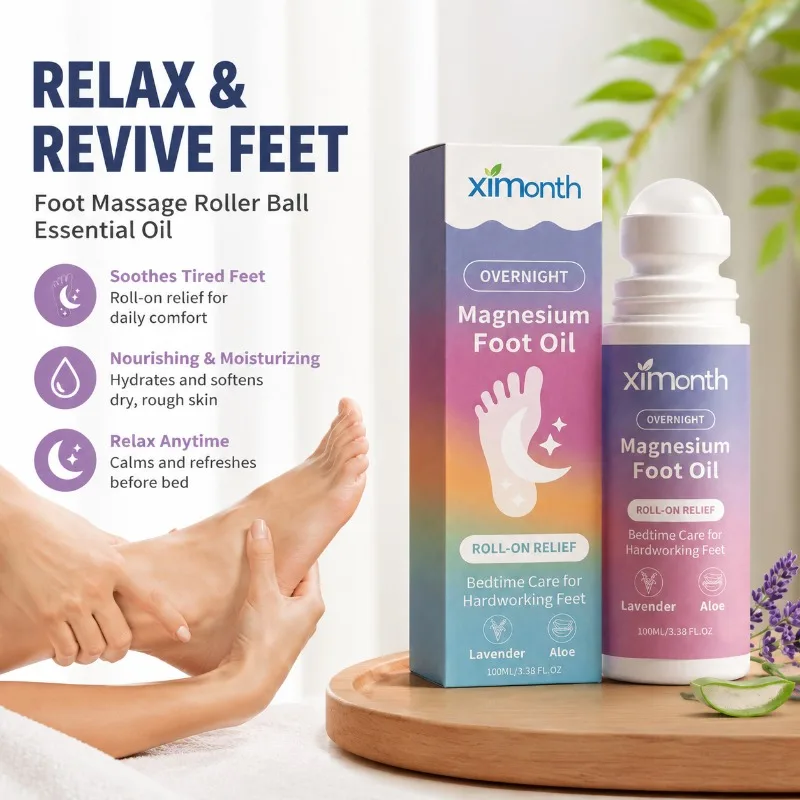 Foot Massage Roller Essential Oil Mild Care Nourishes Foot Skin Delivers Cozy Comfort for Daily Foot Relaxation Moisturizing