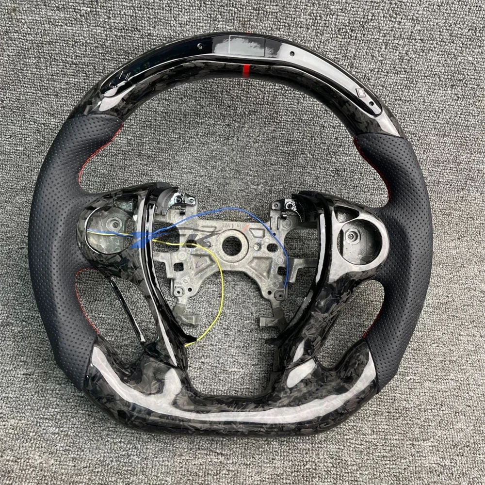 

Steering Wheel For Honda Accord 2013 2014 2015 2016 2017 LED Forged Carbon Fiber Black Perforated Leather car accessories