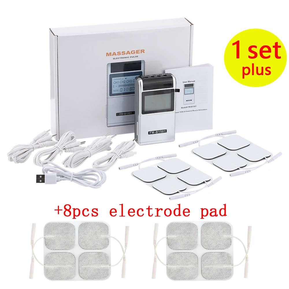 TENS EMS Electric Muscle Stimulator 15 Modes TENS Physiotherapy Pulse Back Full Body Massager Pain Relieve Health Care