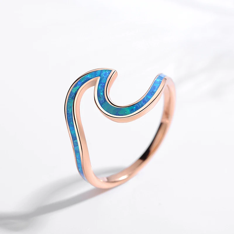 JLR-009 Concise Style Cute Cloud Real Synthetic Fire Opal Rings For Women Engagement Finger Ring Gift for Lovers\' Jewelry