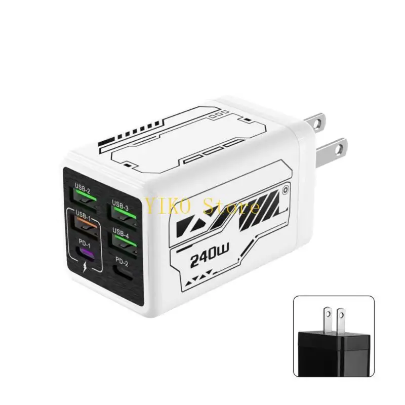 K32C 240W Travel With 6 Outlets Provides Fast billing Your Electronics Lightweighted Charging Dock