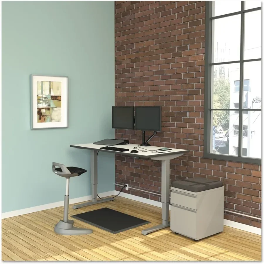 Gabinete de almacenamiento de oficina con pedestal de archivo de metal de 2 cajones, organizador gris claro para el hogar y el negocio