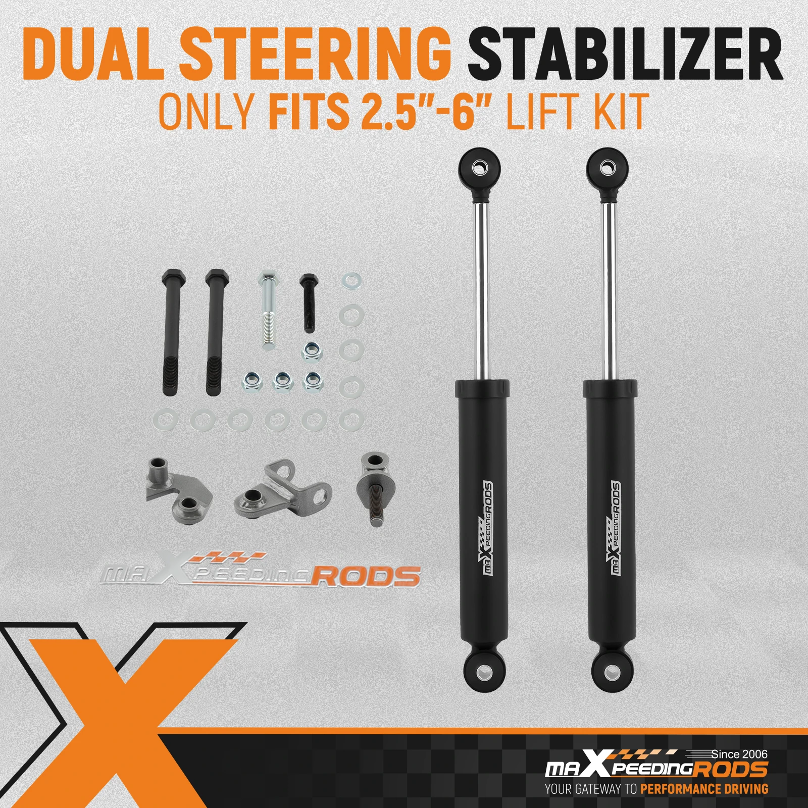 maXpeedingrods Dual Steering Stabilizer for Jeep Cherokee XJ Wrangler TJ 84-06