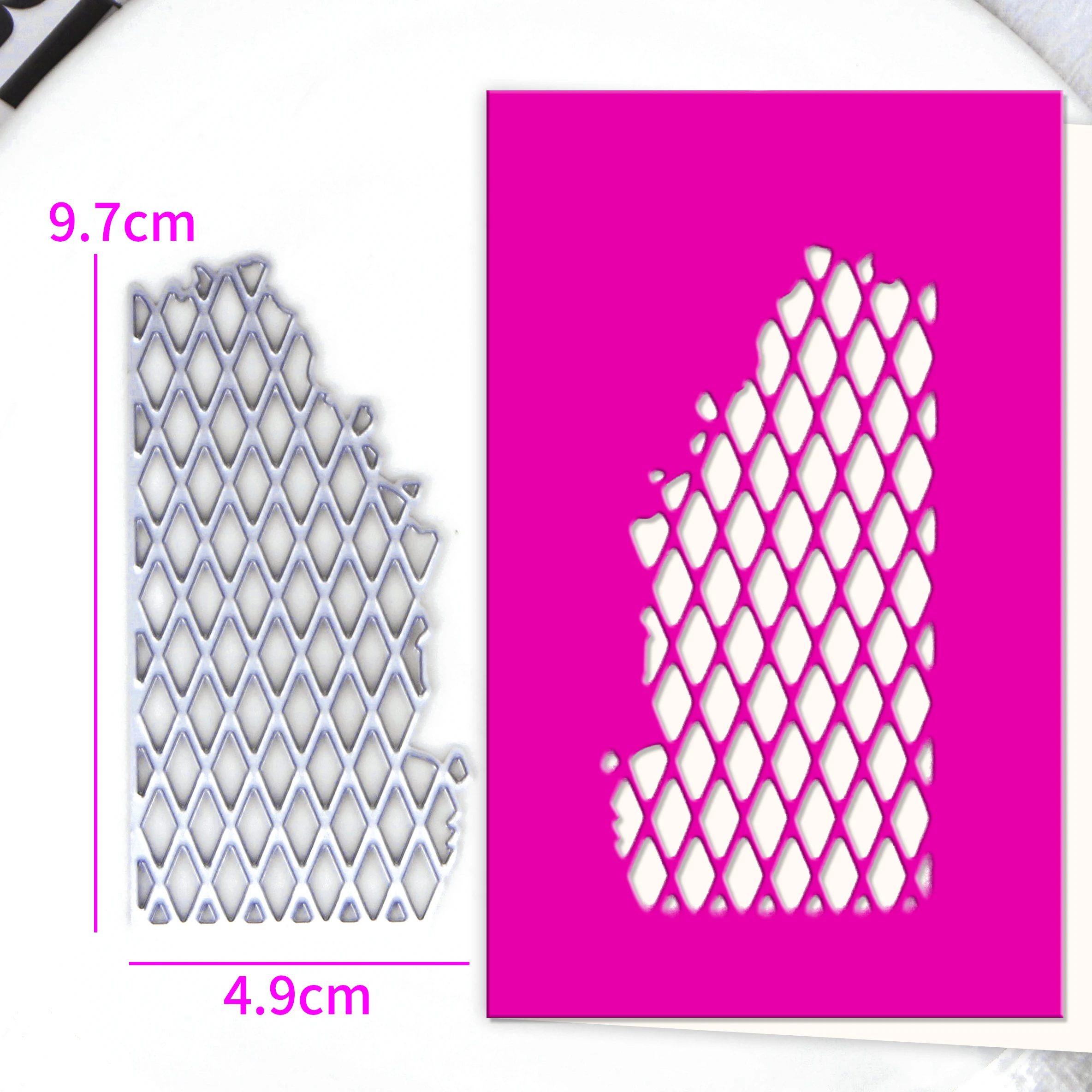 Rhombus Diamond Frame Metal Cutting Dies Cut Background Scrapbook Paper Craft Embossing Craft Decor Knife Mould Blade Punch Sten