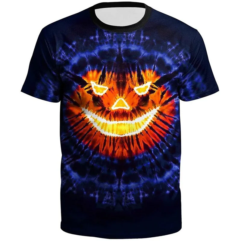 Funny Halloween Pumpkin T-shirt Men 3D Printed Fashion Round Neck T Shirts Tops Kids Short Sleeve Summer Oversized Tee Shirt