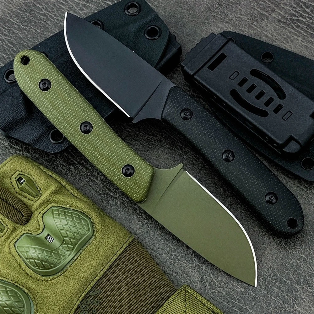 

New Hunting Fixed Blade Knife with Sheath Outdoor EDC Tool Camping Hiking Ultility Knife. Gift D2 Steel Blade Micarta Handle