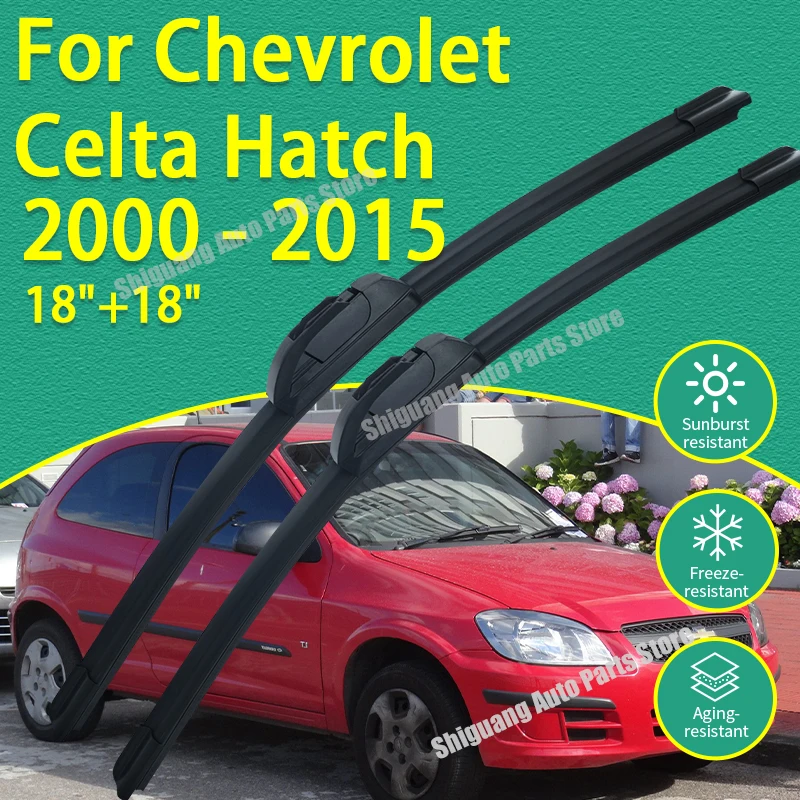 Palhetas de Silicone para Limpeza de Para-brisa para Chevrolet Celta Hatch 2000 - 2015, Acessórios para Limpadores de Para-brisa 2001 2002