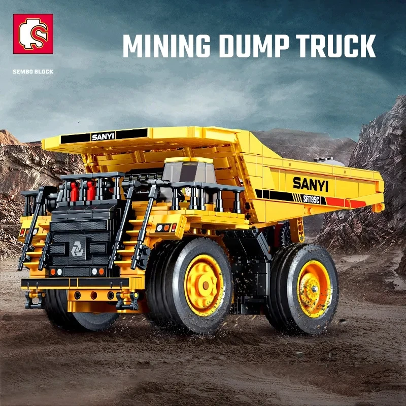 SEMBO City Engineering Mining Dump Truck Model Building Blocks Technical Construction Vehicle Car Bricks Toys For Boys Gifts MOC