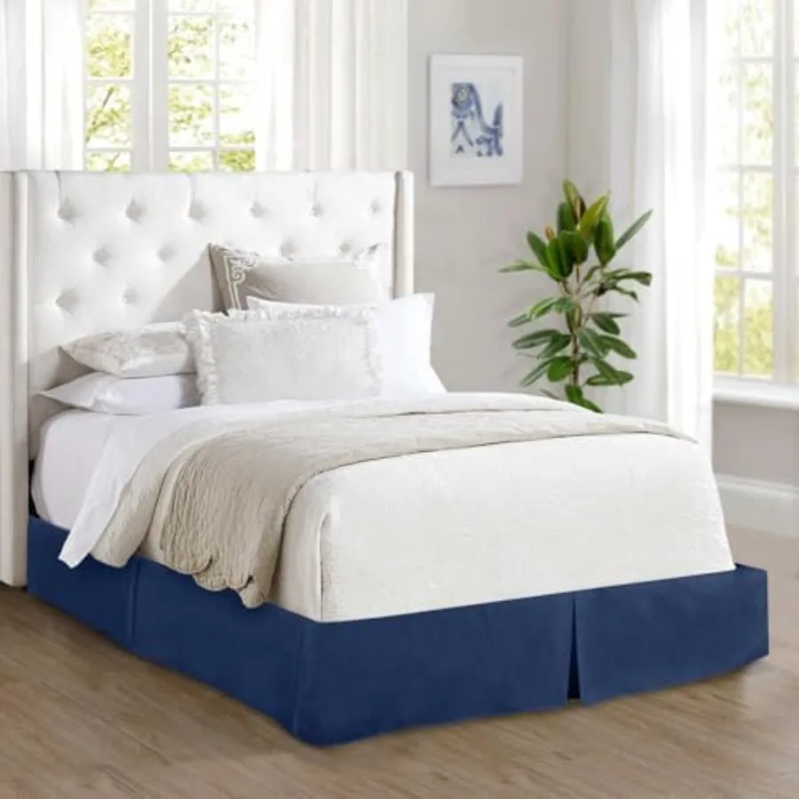 

1500 Premier Wrinkle and Fade Resistant Hotel Quality Bed Skirt/Dust Ruffle - Pleated Tailored 14inch Drop, California King, Na