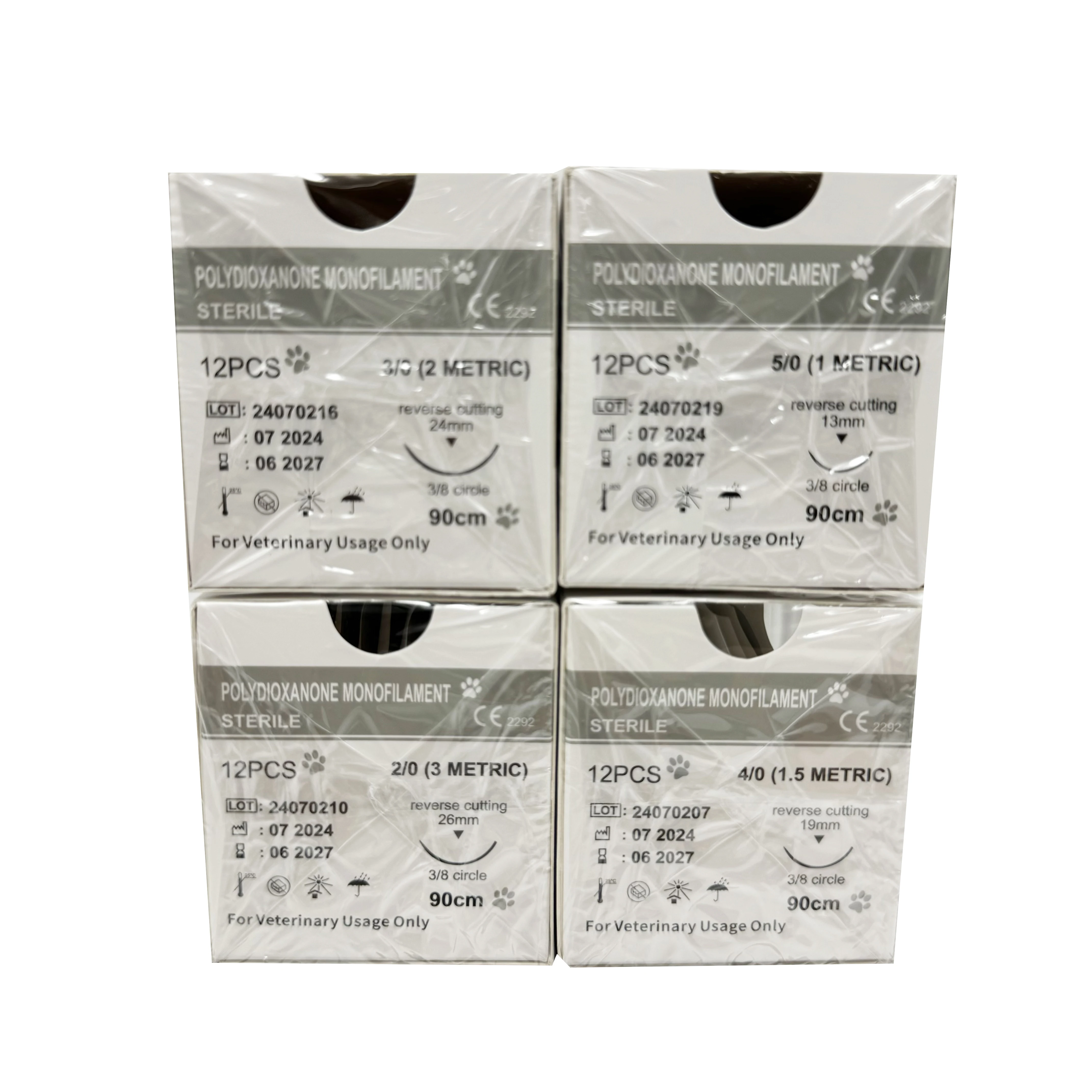 PDO-Einzelstrang-Absorbierbares Nahtmaterial für Veterinärzwecke mit Nadel, steriles Nahtmaterial für Hunde, Katzen und andere Haustiere. – Detail 3