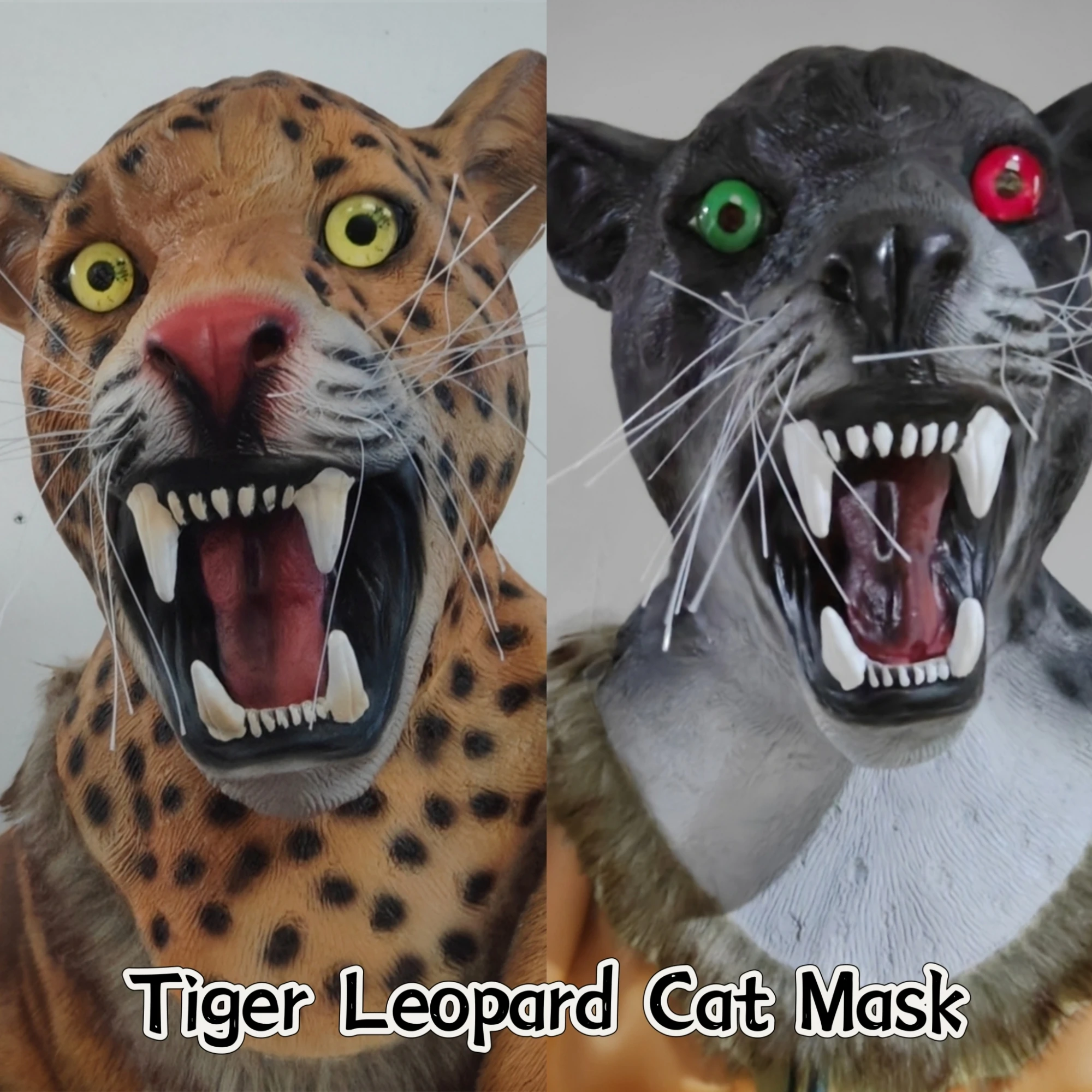 

Realistic Jungle Overlord Leopard Head Wild Cat Mask Fierce Animal Mask Halloween Carnival ball Party Role-playing Cosplay Props