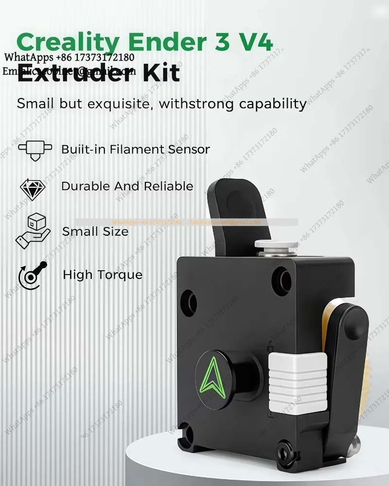 JS01 k3 Dual Gear Extruder Kit with Filament Runout Sensor, Anti-Clog & Smooth Feeding, Compatible with Ender 3 V4 Printer