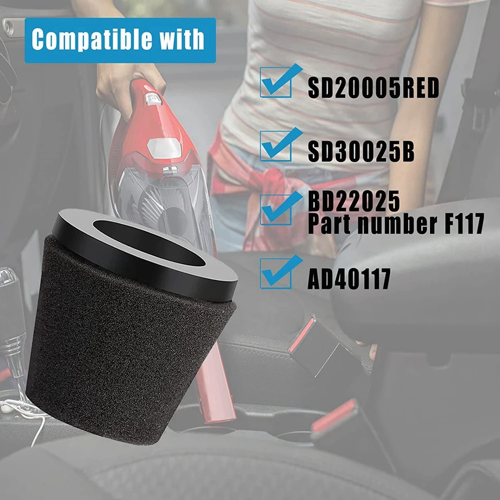 Filtro de substituição compatível com aspirador de pó portátil Dirt Devil Scorpion estilo F117, compare com peças AD40117