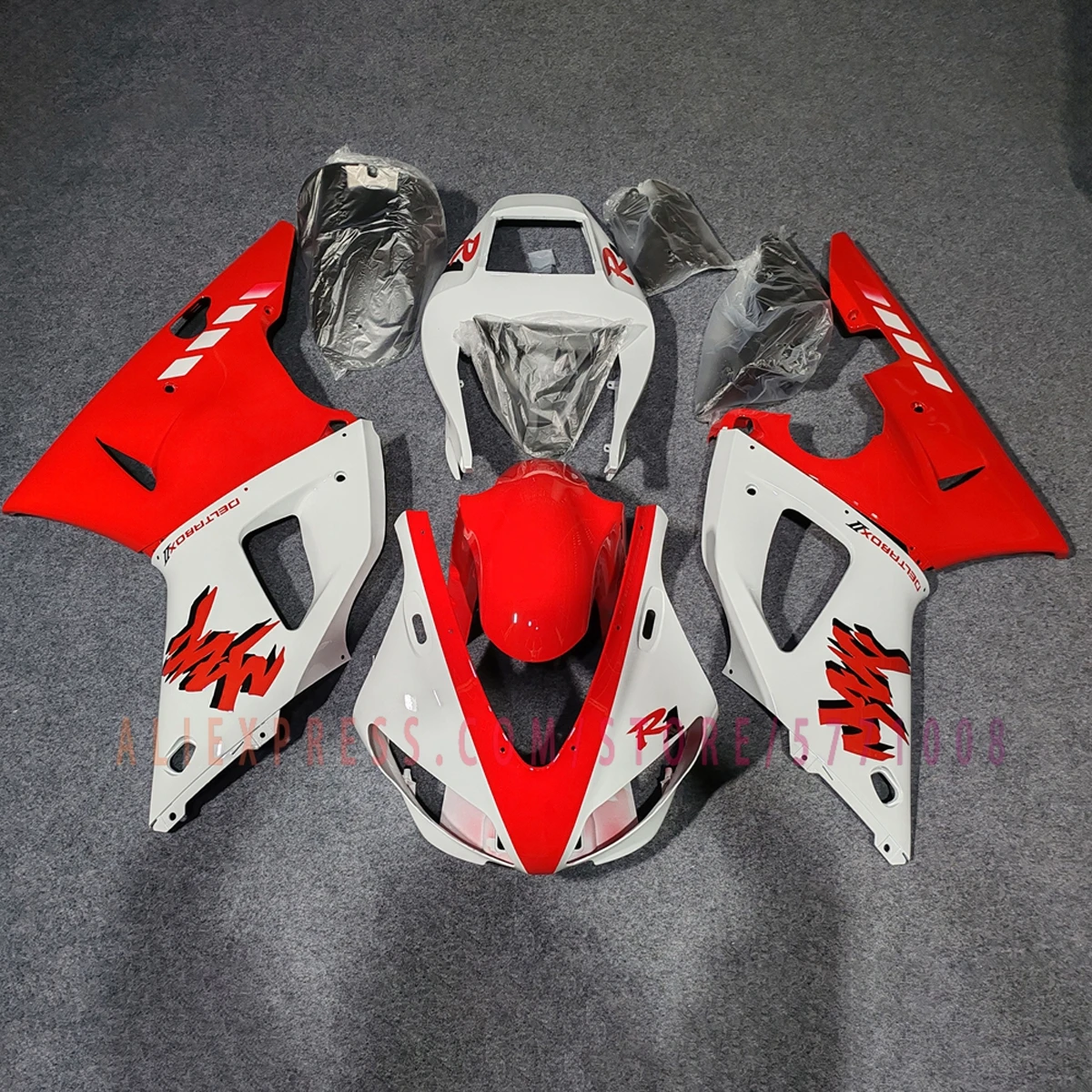For YZF R1 1998 1999 Full Fairing Kit ABS Plastic Custom Painted Fairings Replacement Bodywork Cowl White Red