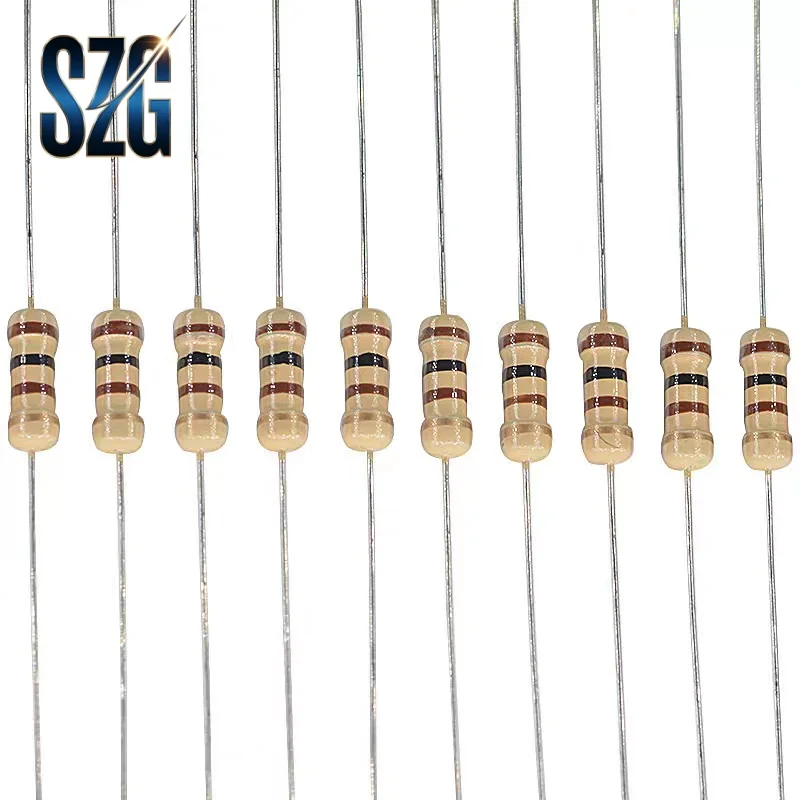 50Pcs/Lot 0.5W DIP Carbon film Resistance 1/2W 0R~10M 5% 0R 5.1R 10R 100R 1K 2K 100K 680K 1M 4.7M 5.6M 10M ohm Power Resistance image 2