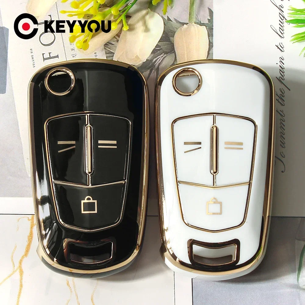 

KEYYOU чехол для дистанционного ключа из ТПУ, чехол для брелока для Opel Vauxhall Corsa Astra Vectra Signum Insignia Zafira, складной чехол для ключа автомобиля, сумка