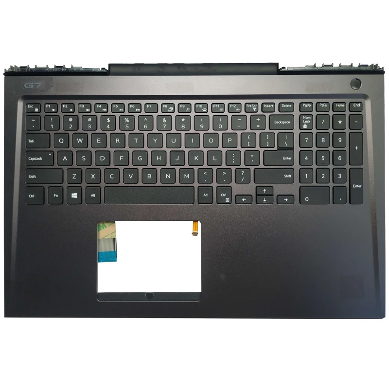 

New Backlit US Keyboard For Dell Inspiron G7 7588 English With Palmrest Upper Cover 09MK3W With Backlight