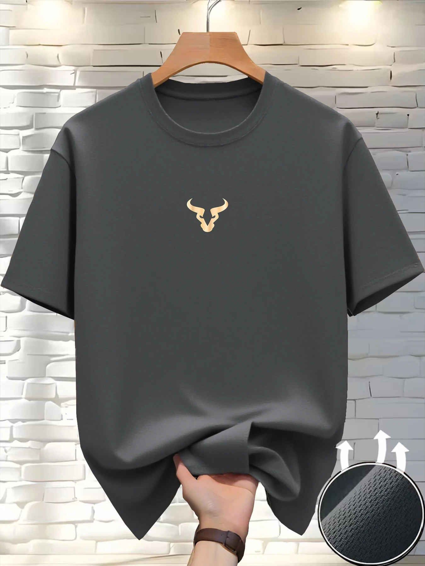 New Summer Luxury Men's Fashion Fox Leopard Print T-shirt Crewneck Casual Trend Y2K High-end High Quality Fitness Sports T-shirt