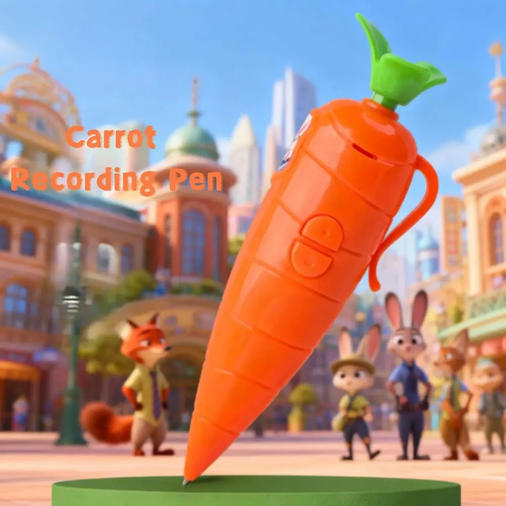 

Judy & Nick Carrot Recorder Pen Recording Writing 2-in-1 Graffiti Ballpoint Pen Office Student Press Type Stationery Novelty Toy