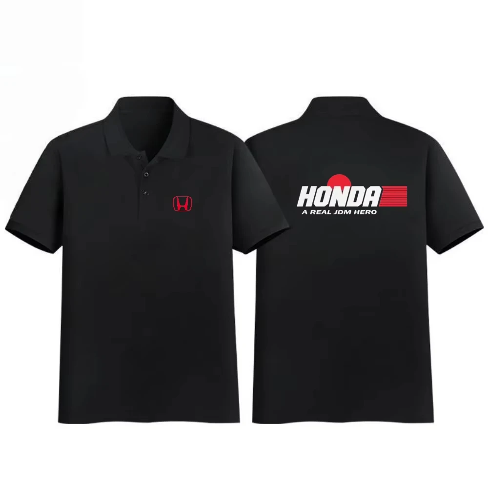 

Honda Hot Honda Printed Simple Business Men's POLO Shirt Breathable Short Sleeve Loose Lapel T-Shirt Racing Suit Summer Overalls