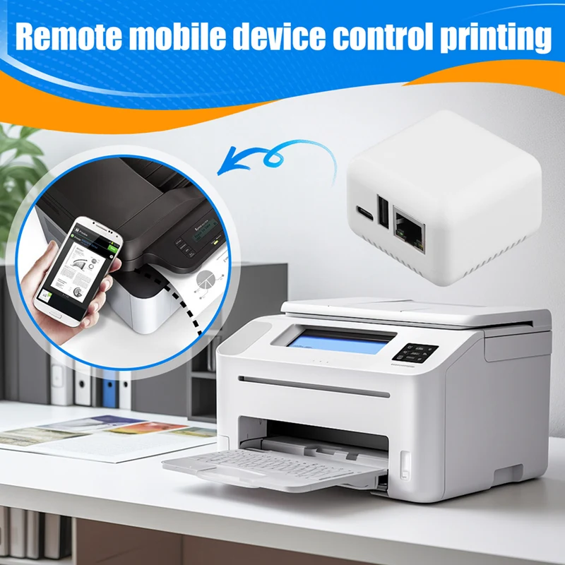 P330 Mini Print Server USB 2.0 Cable Connection Easy Printing,Mini NP330 Cloud Printing Print Server