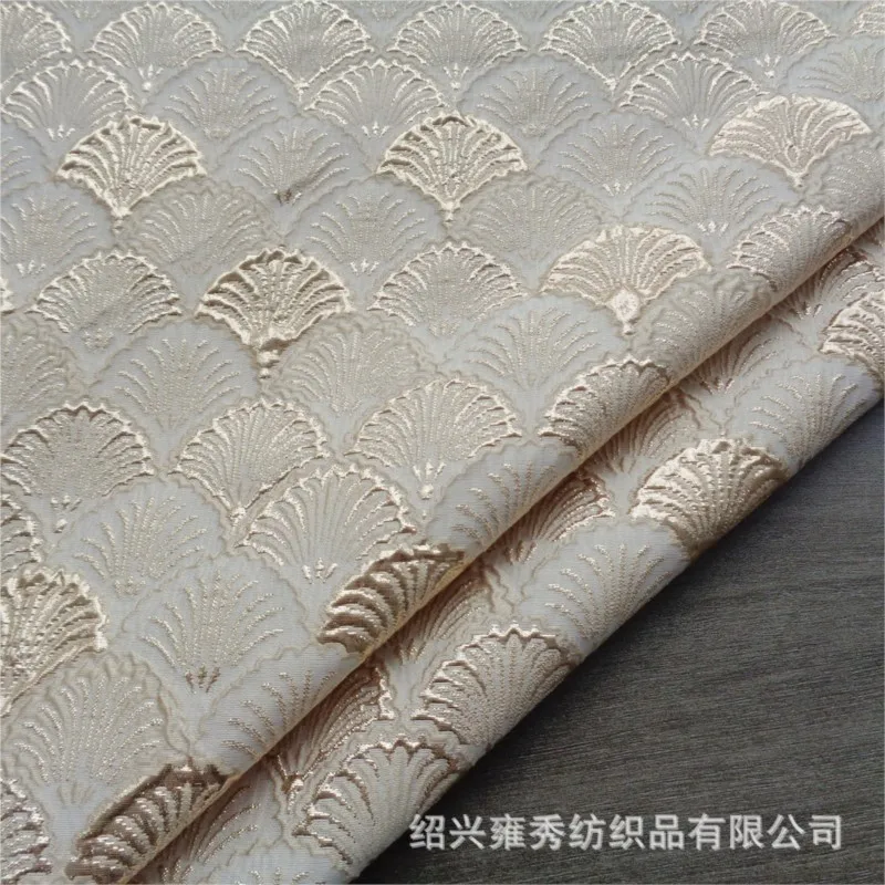 Jacquard fan-shaped three-dimensional fabric with a slightly crisp for evening gowns