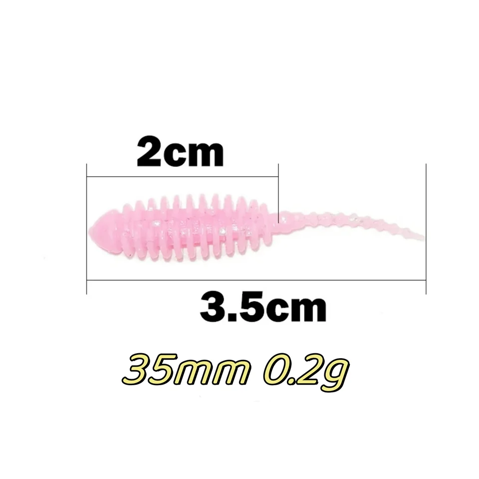 MUKUN 20PCS NEUE AJING Weicher Köder Rockfish Angeln Lockt 0,2g/3,5 cm MINI Künstliche Köder Swimbaits Jig locken Wobbler Wurm Tackle – Detail 5