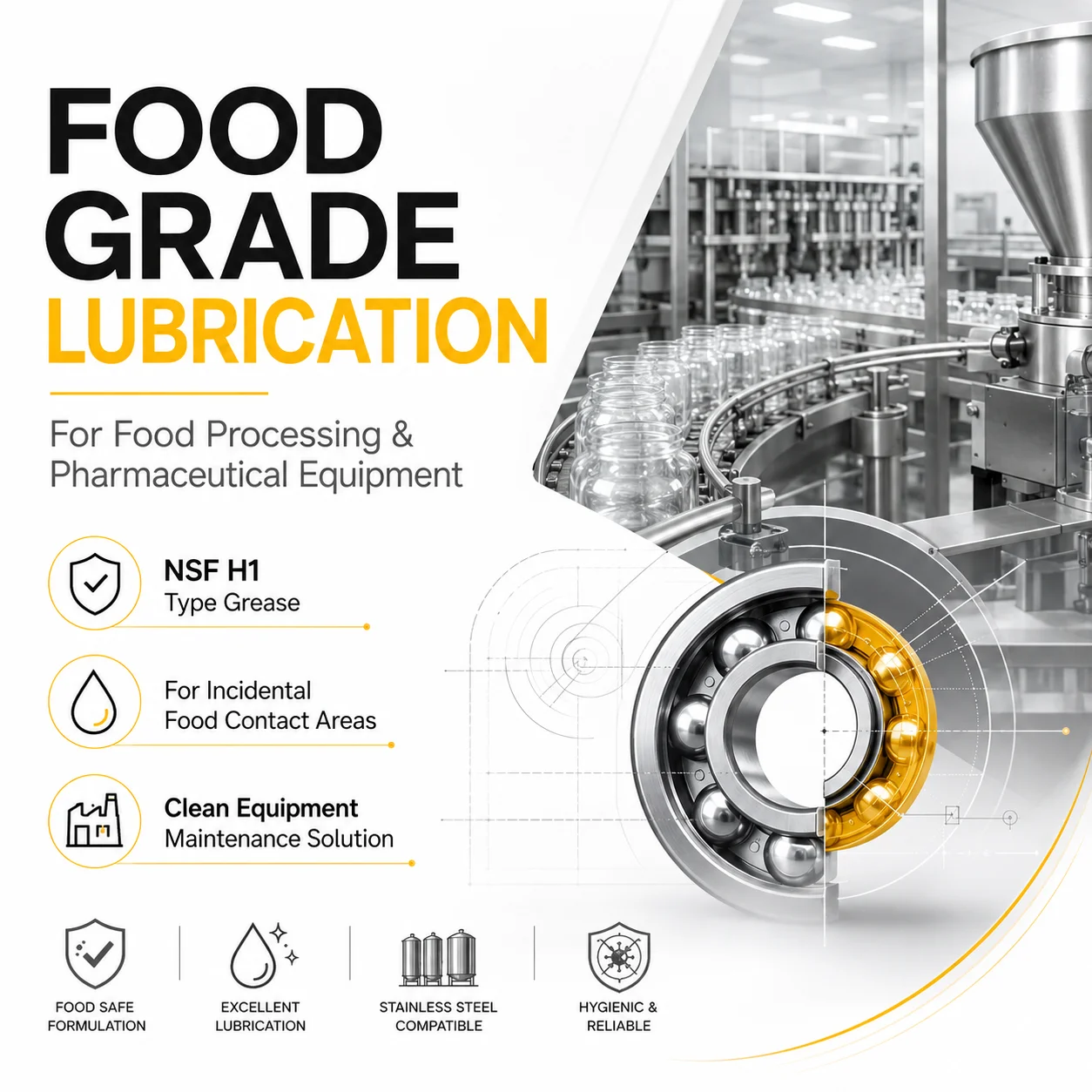 Original Kluber Klüberfood NH1 94-402 Food Grade Synthetic Bearing Grease NSF H1 High Temp Lubricant for Food Machinery