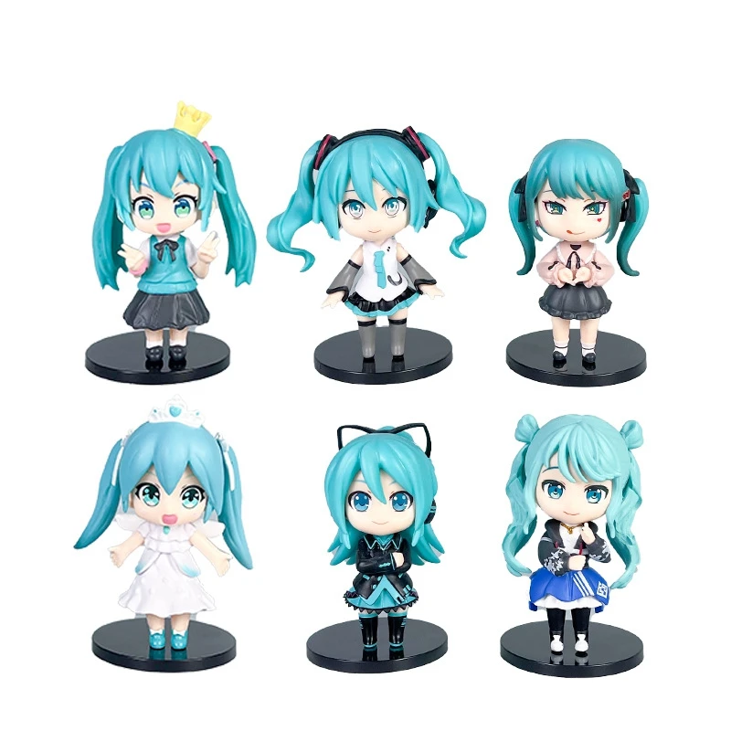 

10cm 0.4kg Bandai Hatsune Miku New 6 models of hand-operated animation anime peripheral gifts hand-operated model Q Version