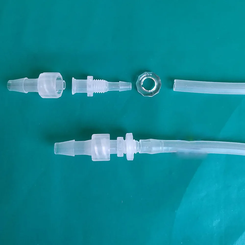 Luer Lock Adapter Air Valve Pipe Subpackaging Instrument Connecto PP Plastic Wall Penetrating Board Conversion Pagoda Joint