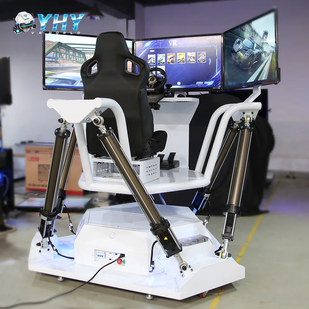 Hot Sale 6 DoF Hydraulic F1 Driving Car Gaming Simulator Chair Racing Simulator With Three 42 Inches Screen