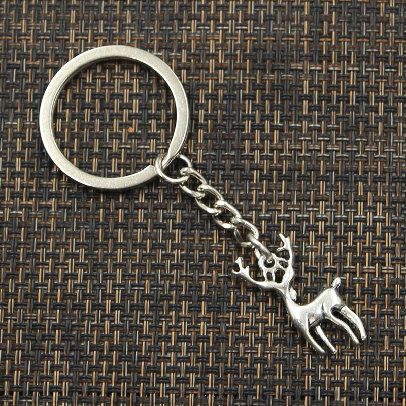 Moda 30mm breloczek metalowy breloczek brelok biżuteria antyczny brąz srebrny kolor Vintage Christmas Deer Sika 27x18mm wisiorek — zdjęcie 5