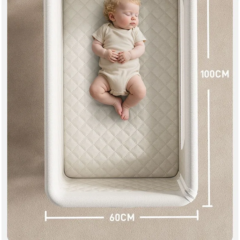 Crib Adjustable Height Removable Newborn Splicing Bed Baby Multi-Functional Diaper Table Infant Care Station