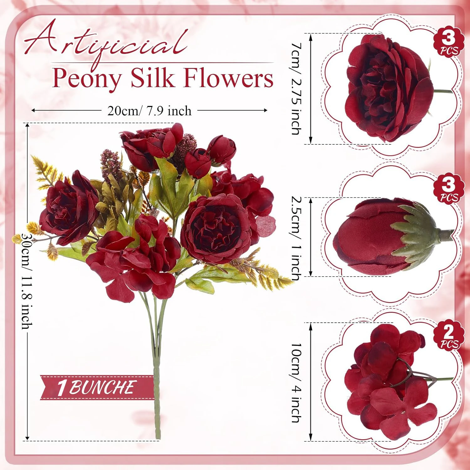 6 Stück Künstliche Blumen für Festivals, Hochzeiten, Kränze, Gartenbögen, Kunstpflanzen, Blumensträuße, Vasen, Raumdekoration, Seiden-DIY-Geschenke – Detail 16