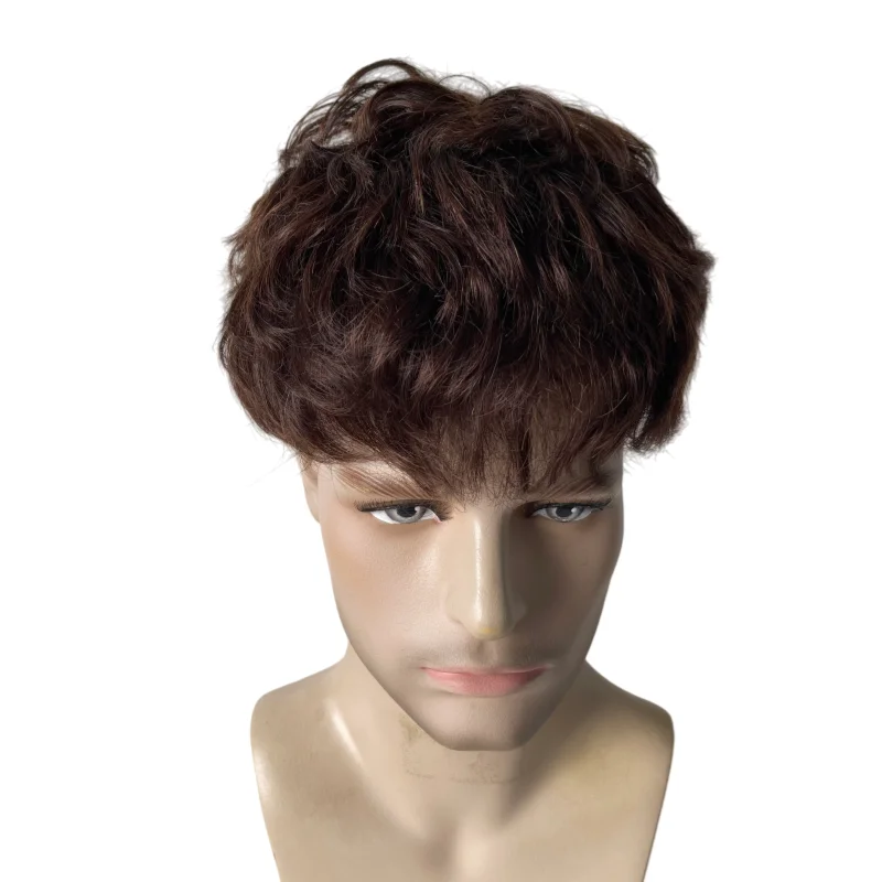 

Системы замещения волос из натуральных монгольских волос, 6 дюймов, цвет брови # Накладка для волос (тупе) 4x32 мм, волнистая, 8x10, полностью на кружевной основе, для белых мужчин