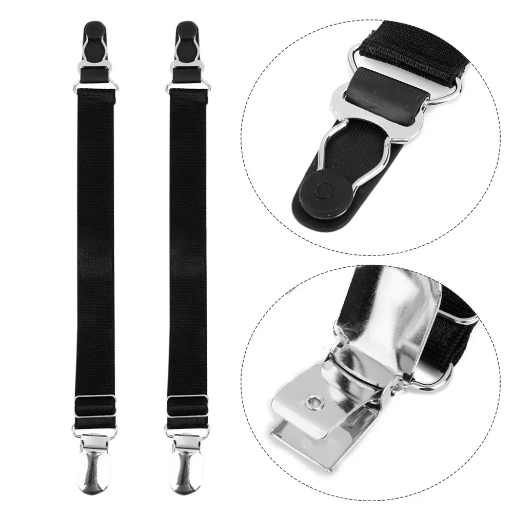 

Pair Women Black Nylon Adjustable Stockings Garters High Elastic Metal Buckle Sock Suspenders Anti-Slip Stockings Holder