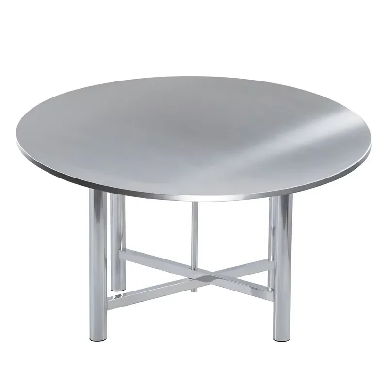 Portable Detachable Stainless Steel Round Dining Table Commercial Restaurant Hotel Banquet Wedding Party Catering Furniture