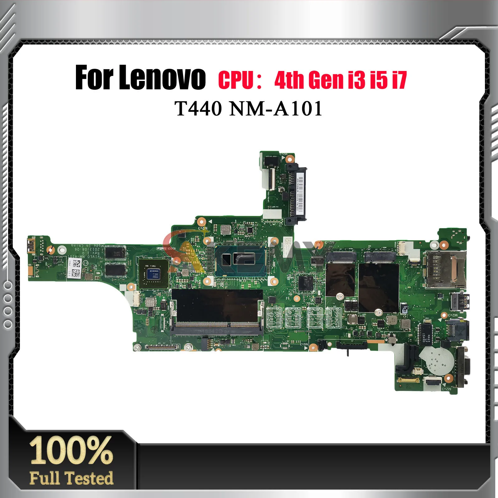 NM-A101 Laptop Mainboard For Lenovo ThinkPad T440 with i3 i5 i7 4th Gen GT720M GPU Laptop Motherboard OK 100% Tested