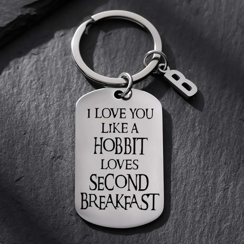 سلسلة مفاتيح فريدة من نوعها بتصميم Lord of the Rings Hobbit - حلقة مفاتيح للمعجبين - هدية عيد ميلاد مثالية لصديقها والزوج والابن والنساء والرجال