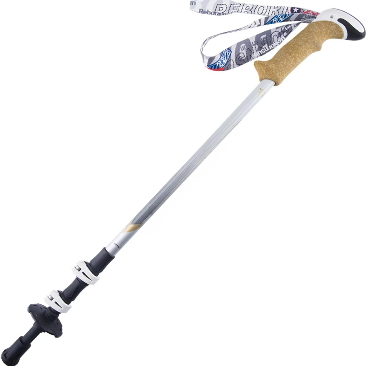 

Ultra-light Carbon Fiber 3-section Walking Rod 63-135cm With External Lock And Straight Rubber Handle Walking Stick