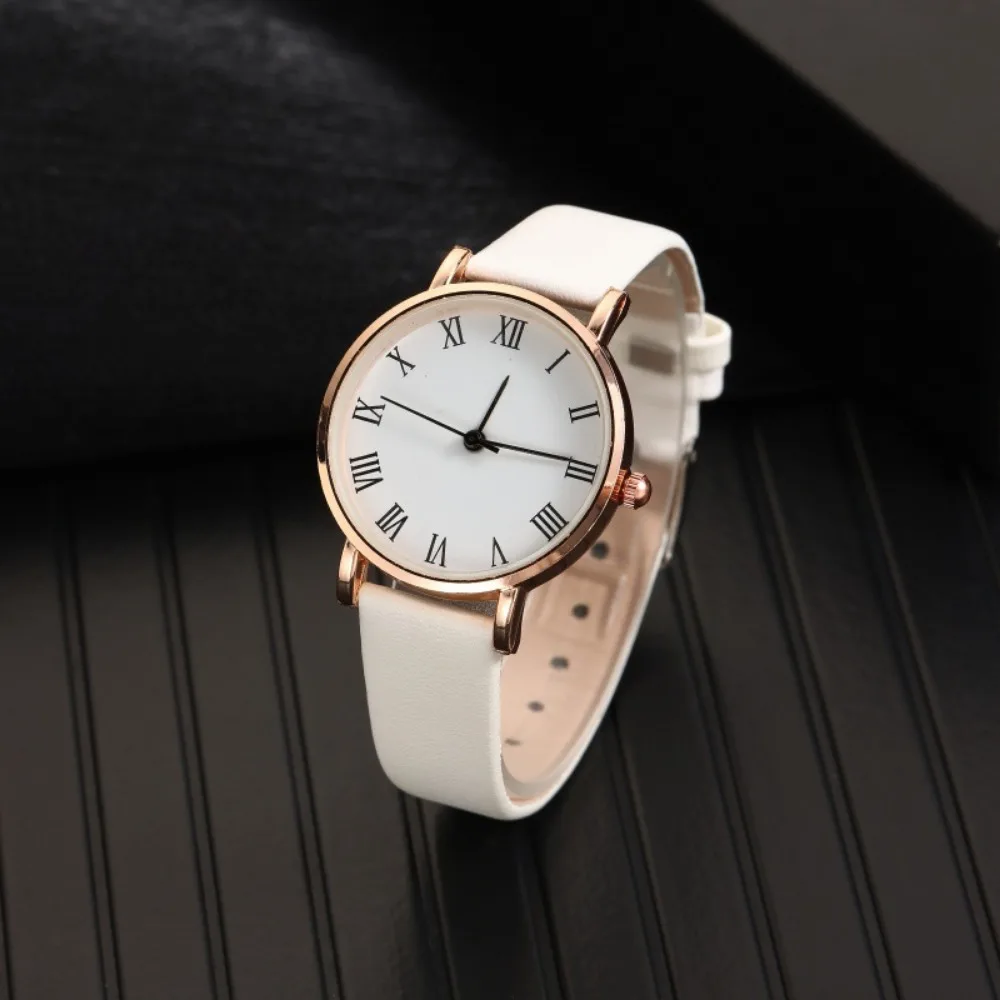 Montre-bracelet à quartz en cuir de luxe pour femme, montre-bracelet pour femme, 2 pièces