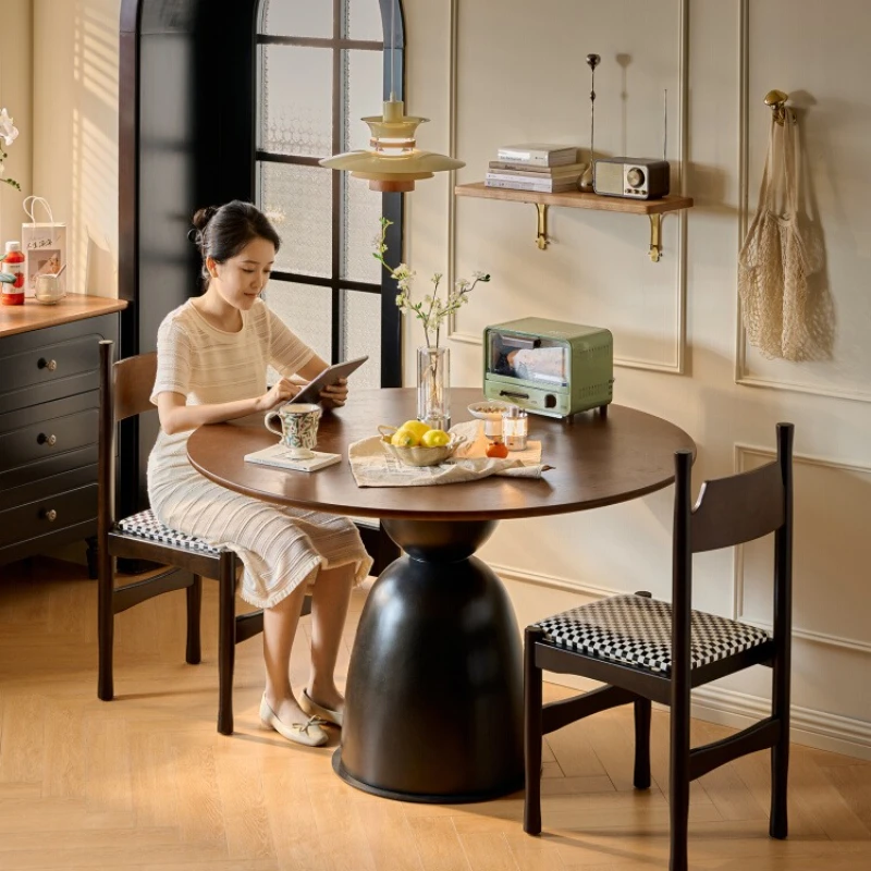 

Living room round table 2025 new high-end dining table