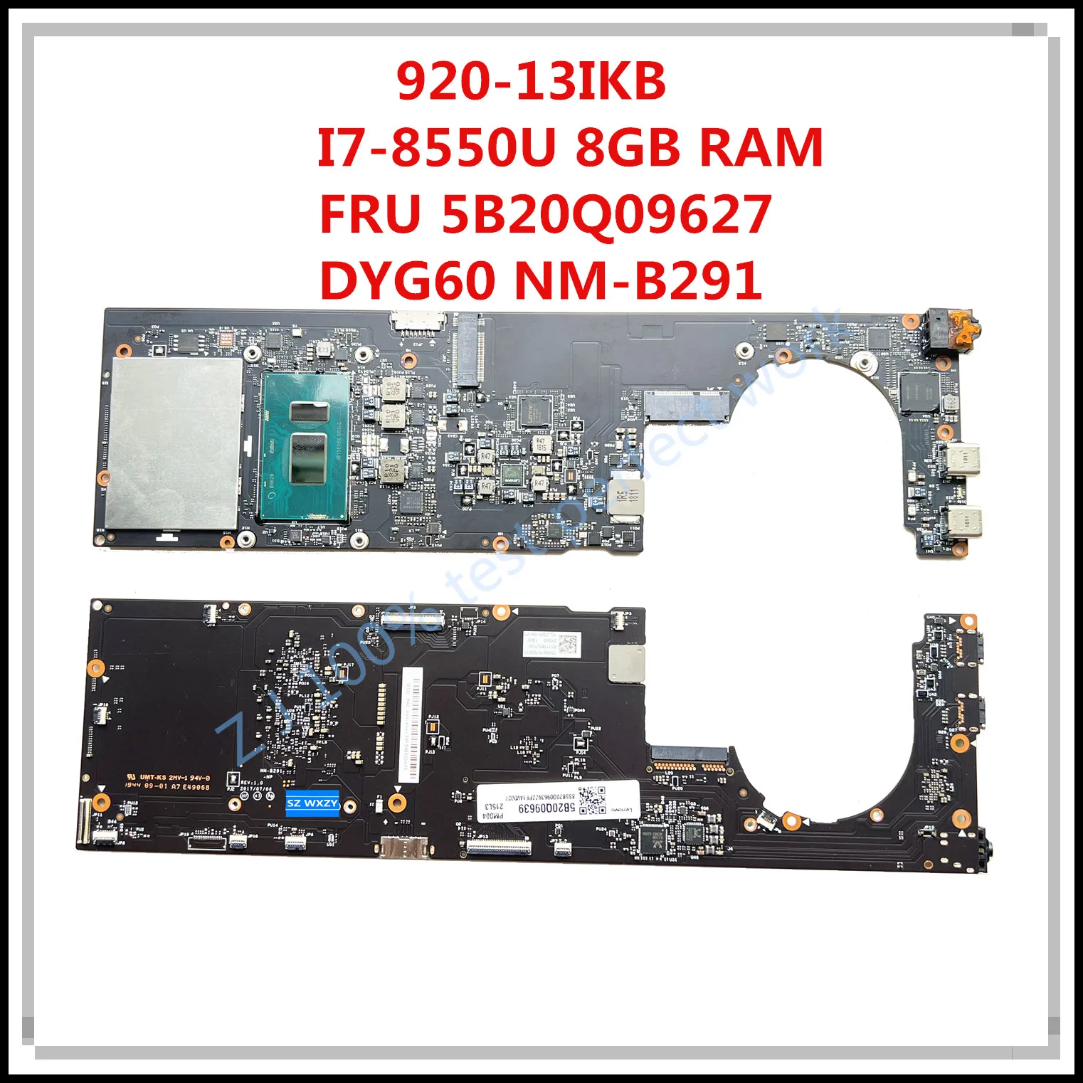 For Lenovo Yoga 920-13IKB Laptop Motherboard With SR3LC I7-8550U