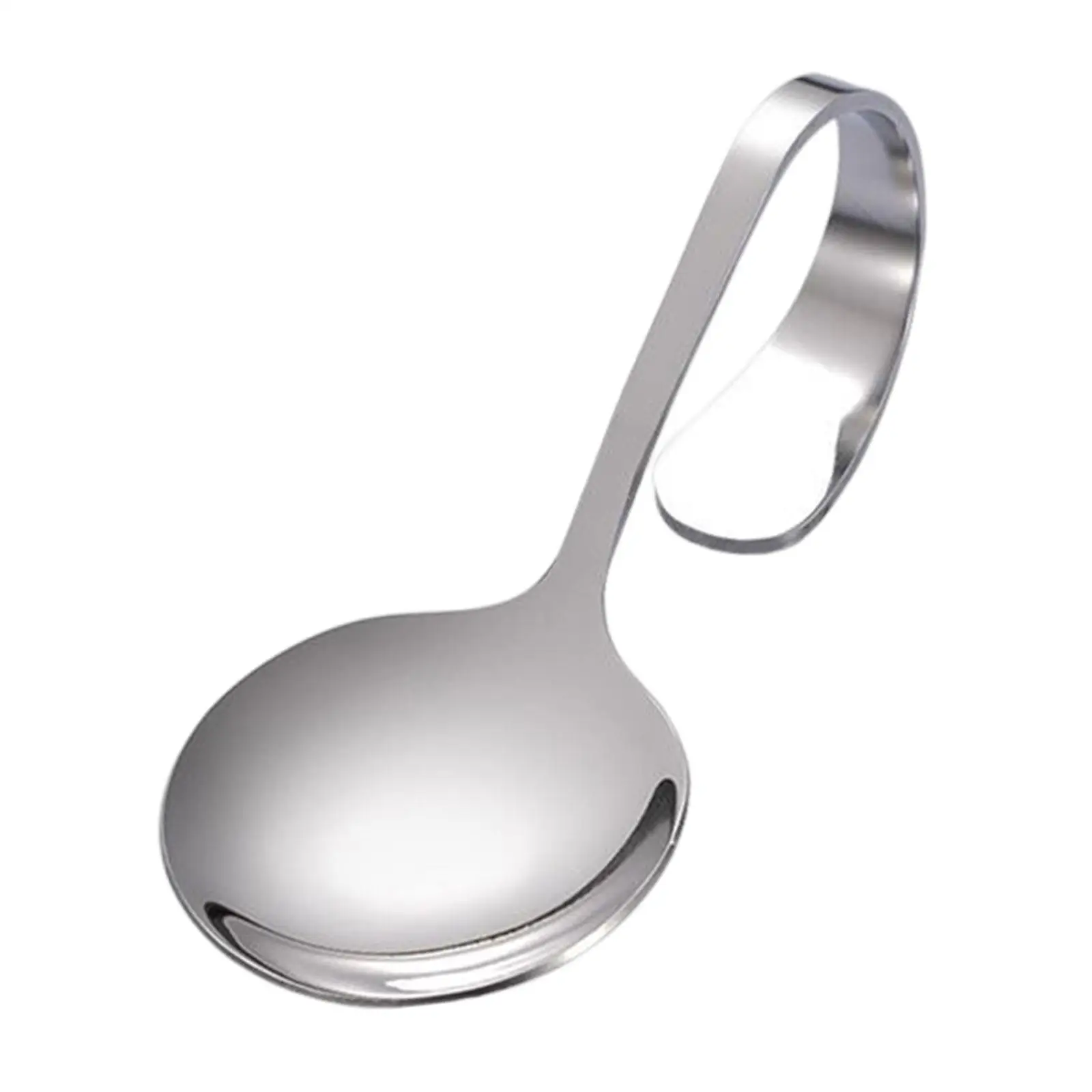 Stainless Steel Spoon Soup Spoons Feeding Spoon Cutlery Round Serving Spoons