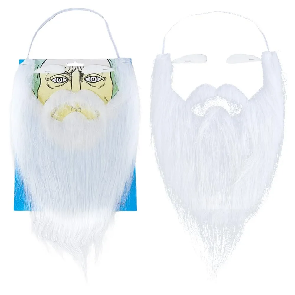 

Реалистичная борода и усы Санта-Клауса для костюма, белая, забавная, аксессуар для костюма