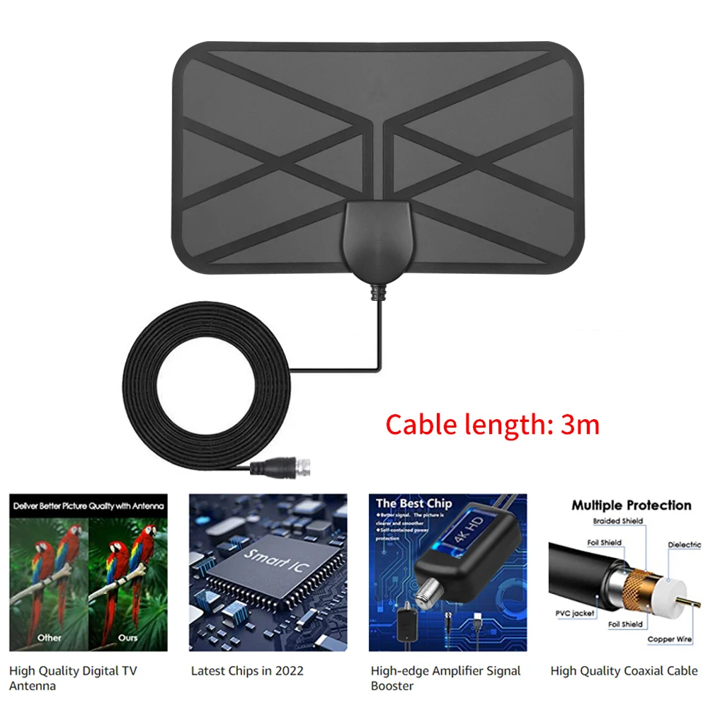 رقمي 3000 ميل 8K DVB T2 هوائي التلفزيون مع مكبر للصوت الداعم الجوي للسيارة هوائي التلفزيون الذكية الحرة isdb قناة خارج RV قارب