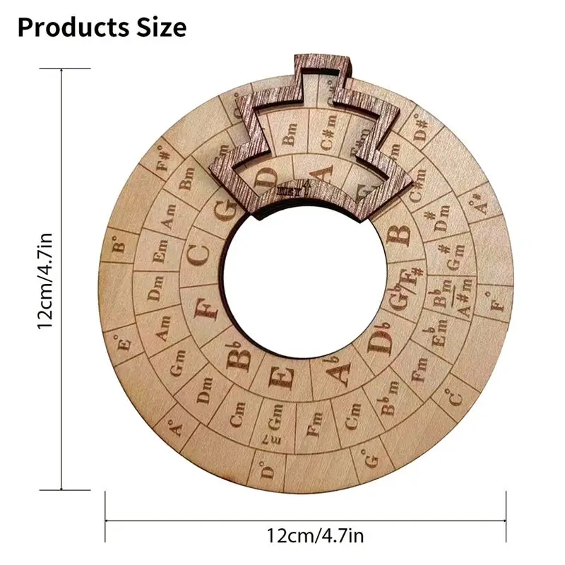 A12E-Wooden Melody Tool Music Instrument Wood Melody Maker Circle Of Fifths Wheel, Circle Wooden Wheel And Musical - view 6